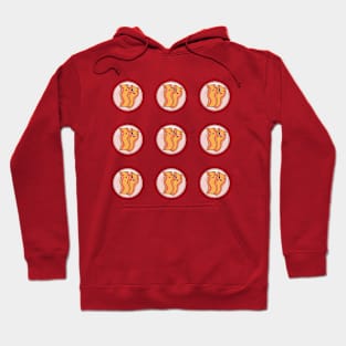 Red Fried Bacon Pattern Hoodie